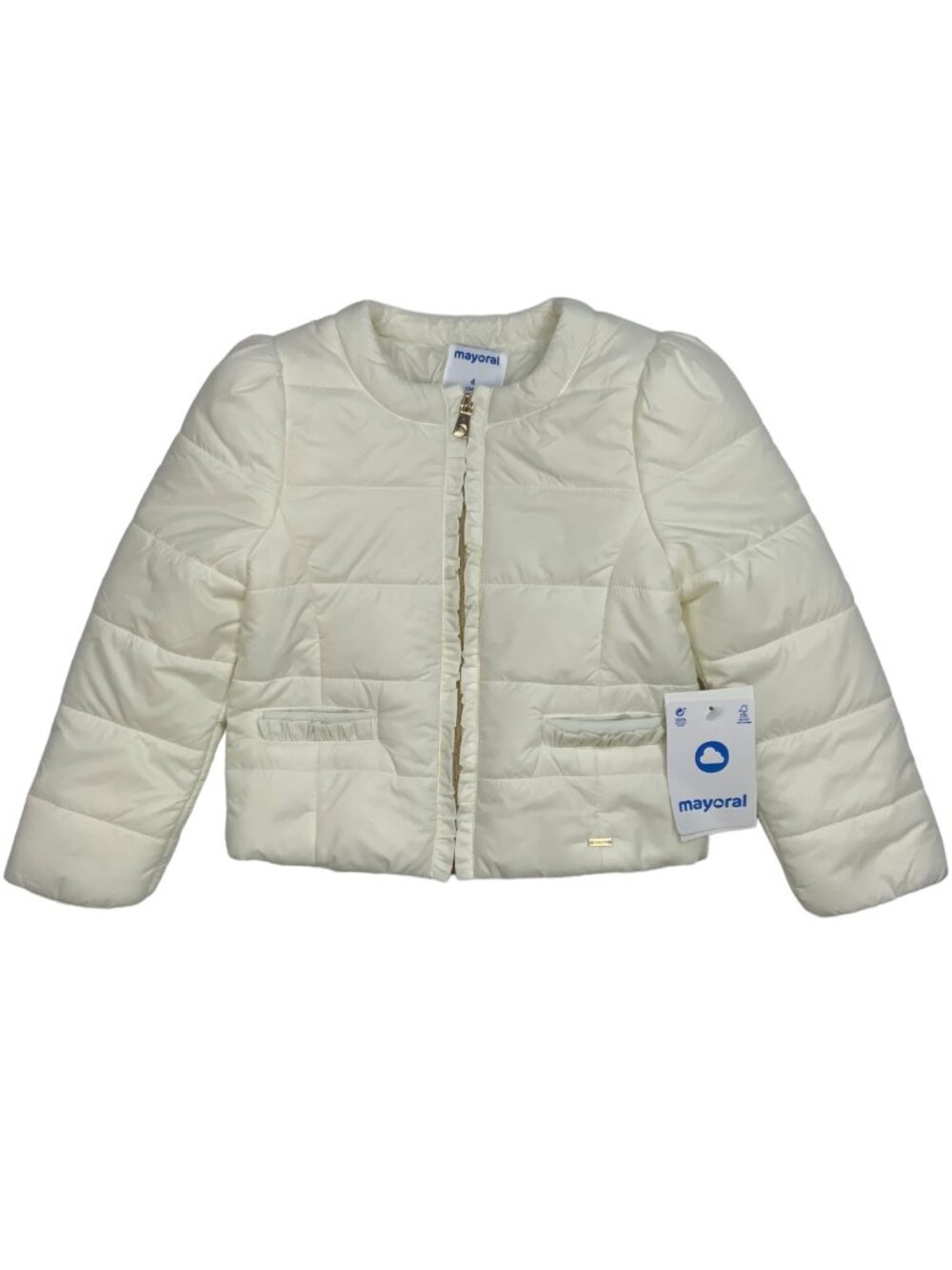 Mayoral Cream Quilted Windbreaker Jacket 4 Ruffle Winter